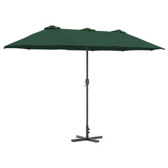vidaXL Garden Parasol 370 x 197 x 239 cm Polyester and Aluminium Green 2