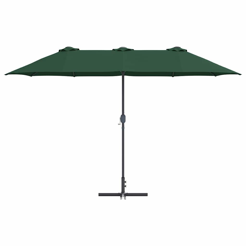 vidaXL Garden Parasol 370 x 197 x 239 cm Polyester and Aluminium Green 5