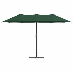 vidaXL Garden Parasol 370 x 197 x 239 cm Polyester and Aluminium Green 5