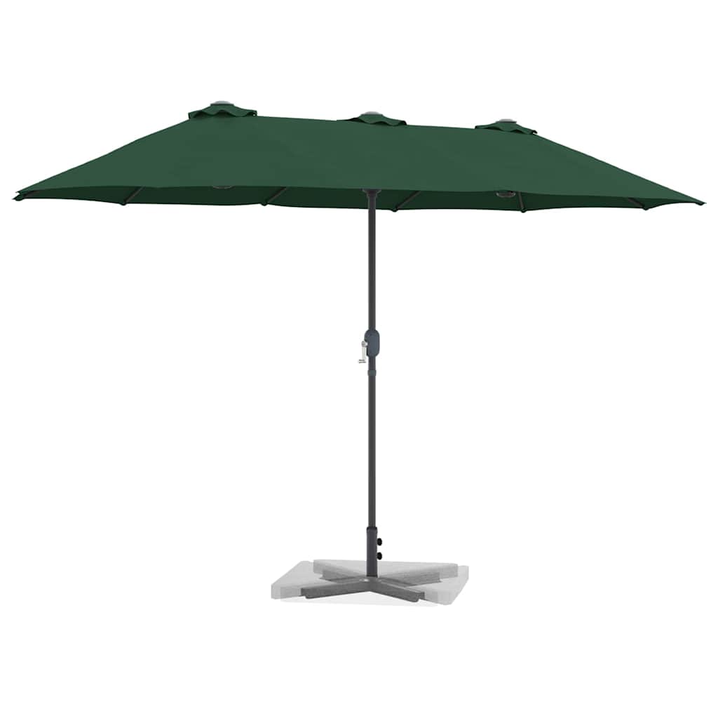 vidaXL Garden Parasol 370 x 197 x 239 cm Polyester and Aluminium Green 3