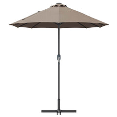 vidaXL Garden Parasol 370 x 197 x 239 cm Polyester and Aluminium Taupe 6