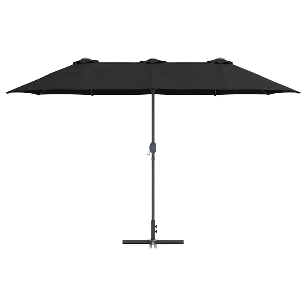 vidaXL Garden Parasol 370 x 197 x 239 cm Polyester and Aluminium Black 5