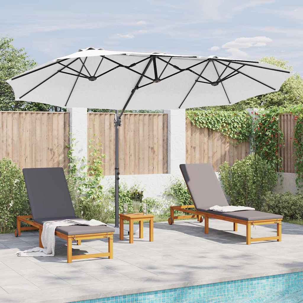 vidaXL Umbrella Sand 372 x 198 x 243 cm Polyester and Aluminium 4