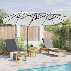 vidaXL Umbrella Sand 372 x 198 x 243 cm Polyester and Aluminium 4