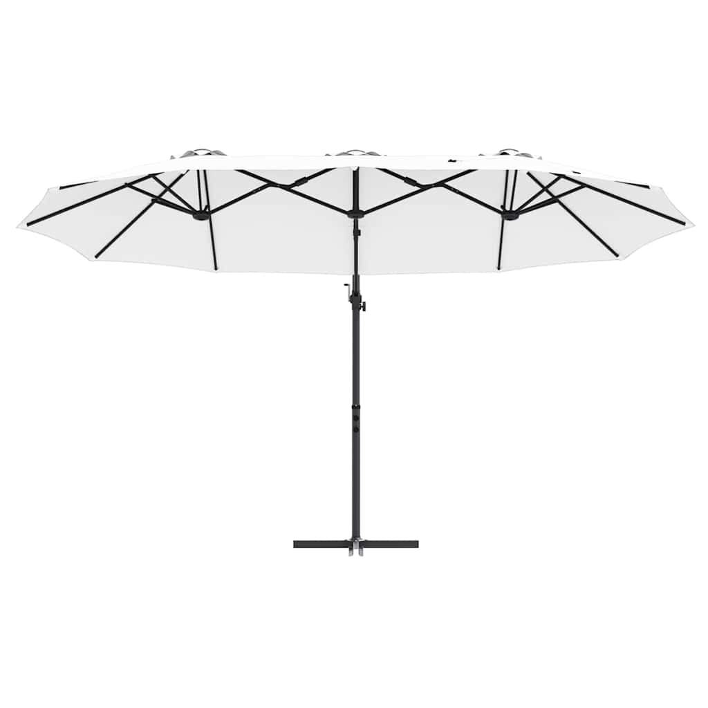 vidaXL Umbrella Sand 372 x 198 x 243 cm Polyester and Aluminium 5