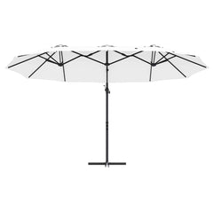 vidaXL Umbrella Sand 372 x 198 x 243 cm Polyester and Aluminium 5