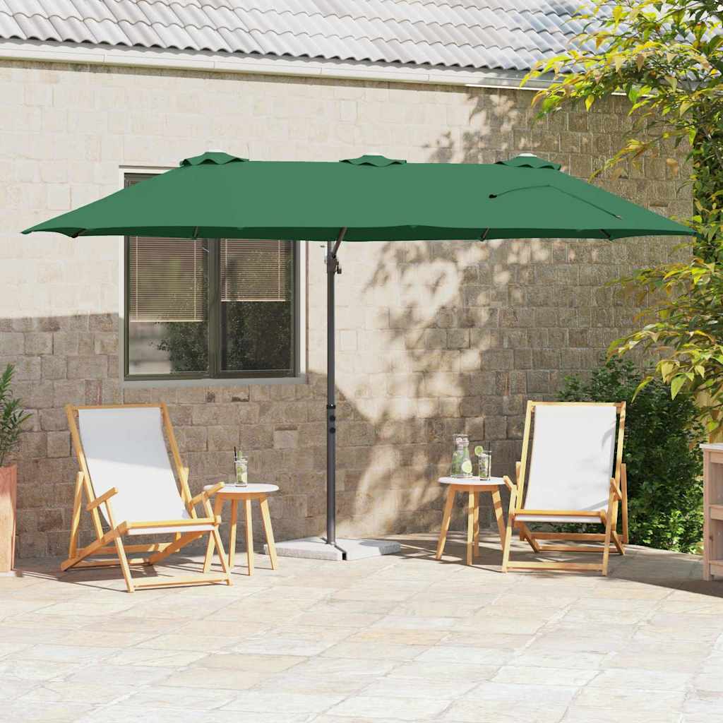 vidaXL Umbrella Green 372 x 198 x 243 cm Polyester and Aluminium 1