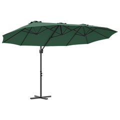 vidaXL Umbrella Green 372 x 198 x 243 cm Polyester and Aluminium 2