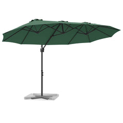 vidaXL Umbrella Green 372 x 198 x 243 cm Polyester and Aluminium 3