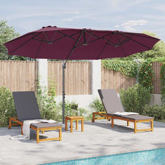 vidaXL Umbrella Bordeaux Red 372 x 198 x 243 cm 4