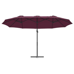 vidaXL Umbrella Bordeaux Red 372 x 198 x 243 cm 5