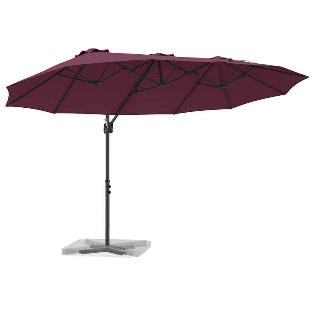 vidaXL Umbrella Bordeaux Red 372 x 198 x 243 cm 3