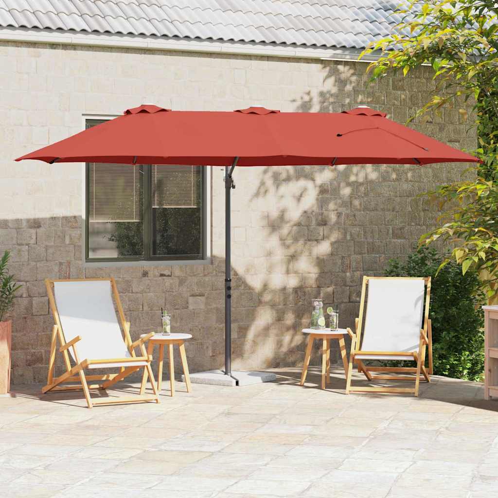 vidaXL Umbrella Terracotta 372 x 198 x 243 cm Polyester and Aluminium 1