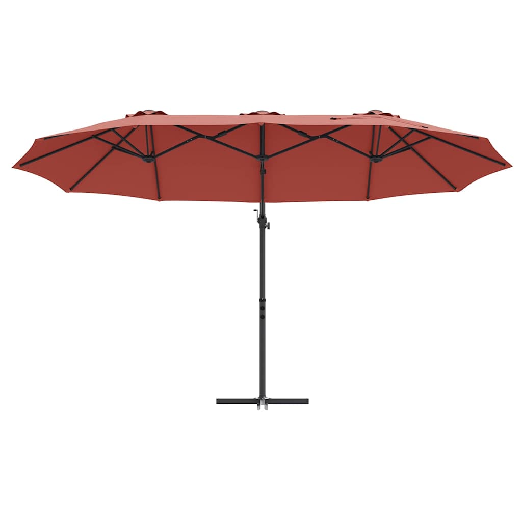 vidaXL Umbrella Terracotta 372 x 198 x 243 cm Polyester and Aluminium 5