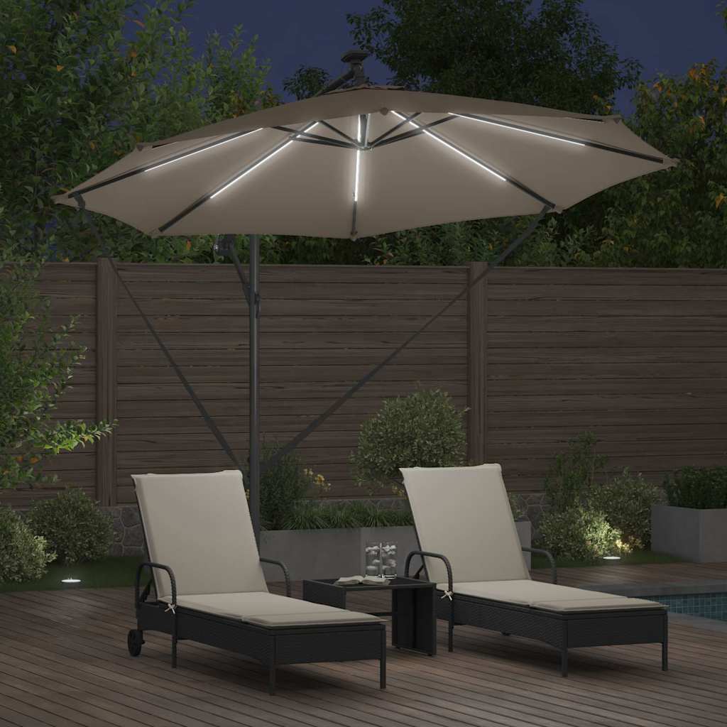 vidaXL Umbrella 294 x 294 x 248 cm Polyester and Aluminium Taupe 4