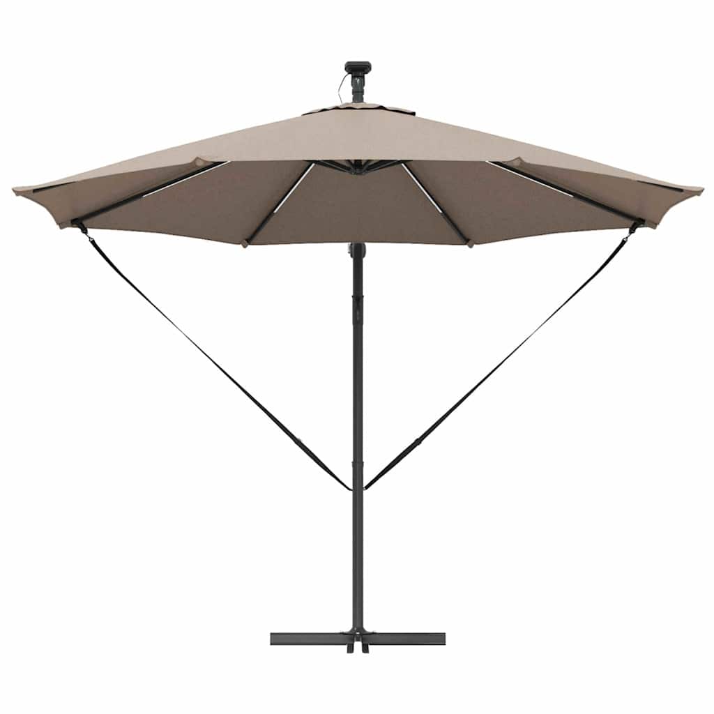 vidaXL Umbrella 294 x 294 x 248 cm Polyester and Aluminium Taupe 6