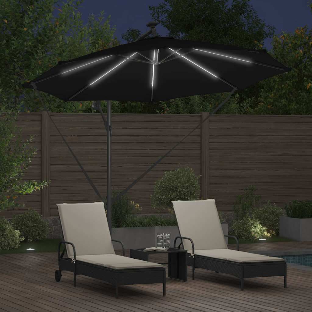 vidaXL Umbrella 294 x 294 x 248 cm Polyester and Aluminium Black 4