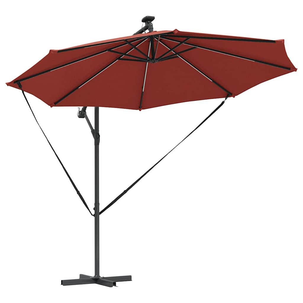 vidaXL Umbrella 294 x 294 x 248 cm Polyester and Aluminium Terracotta 5