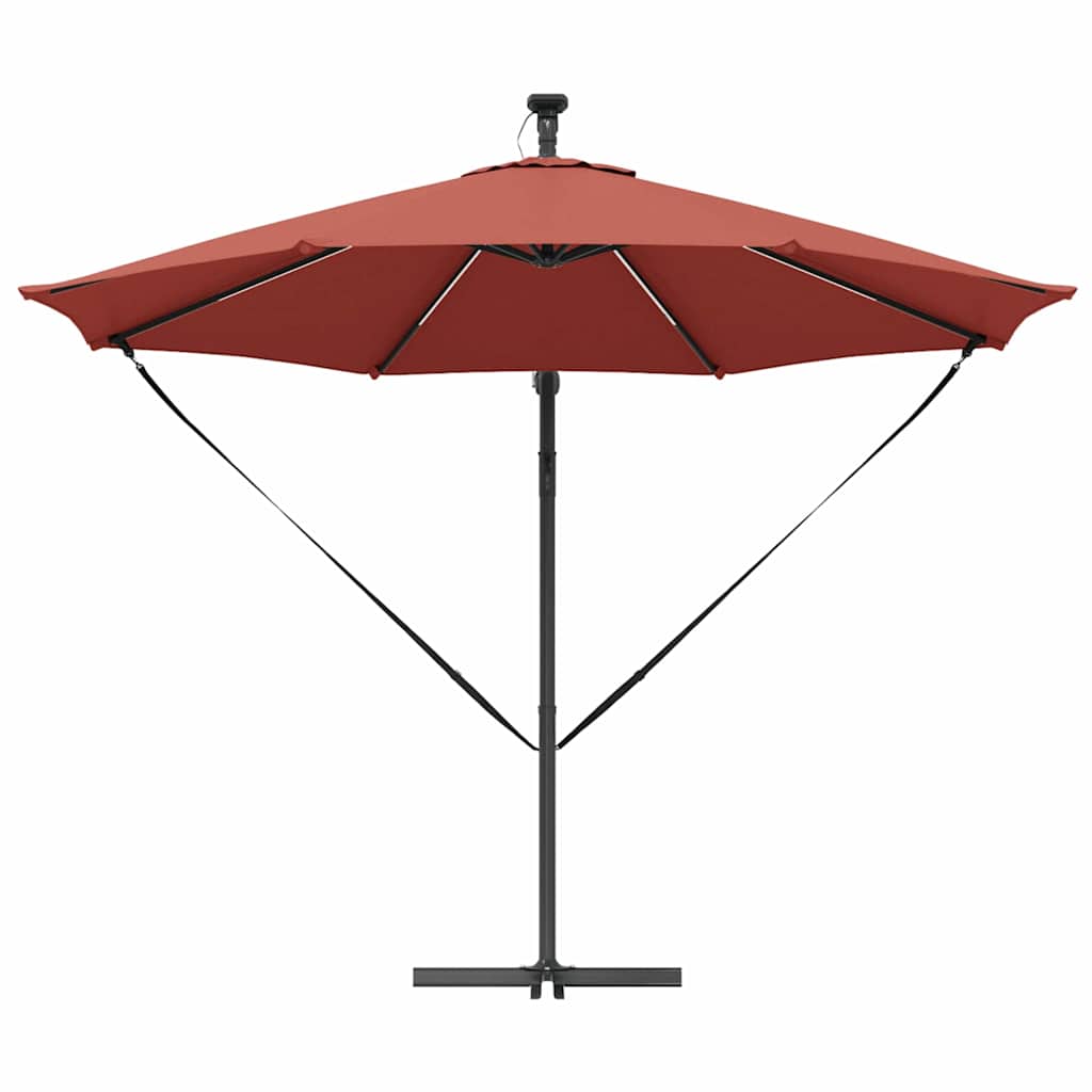 vidaXL Umbrella 294 x 294 x 248 cm Polyester and Aluminium Terracotta 6