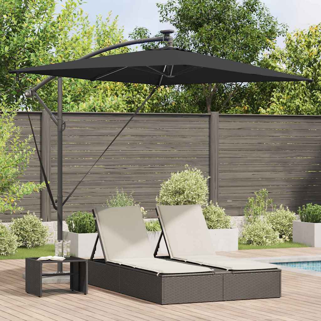 vidaXL Parasol 294 x 200 x 270 cm Polyester and Aluminium Black 1