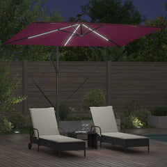 vidaXL Parasol 294 x 200 x 270 cm Polyester and Aluminium Bordeaux Red 4