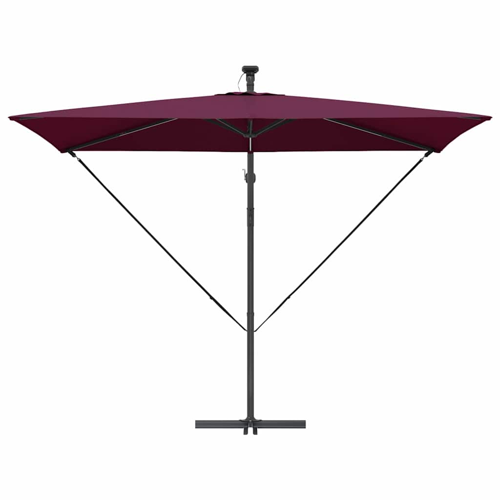 vidaXL Parasol 294 x 200 x 270 cm Polyester and Aluminium Bordeaux Red 6