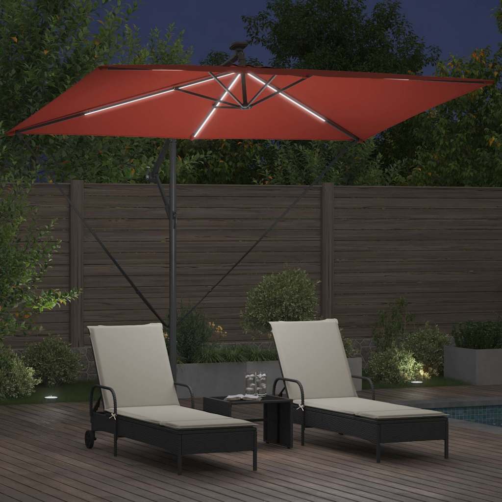 vidaXL Parasol 294 x 200 x 270 cm Polyester and Aluminium Terracotta 4