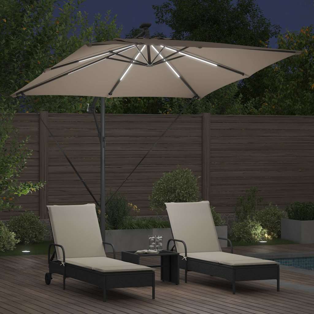 vidaXL Umbrella 249 x 249 x 250 cm Polyester and Aluminium Taupe 4