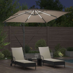 vidaXL Umbrella 249 x 249 x 250 cm Polyester and Aluminium Taupe 4