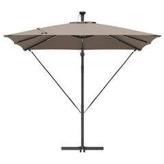 vidaXL Umbrella 249 x 249 x 250 cm Polyester and Aluminium Taupe 6