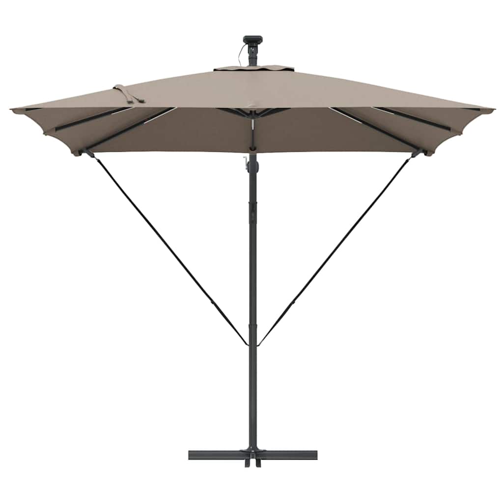 vidaXL Umbrella 249 x 249 x 250 cm Polyester and Aluminium Taupe 6
