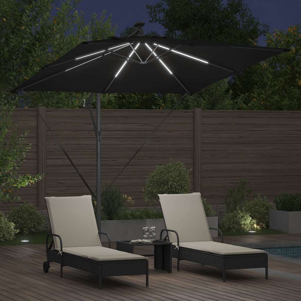 vidaXL Umbrella Black 249 x 249 x 250 cm Polyester and Aluminium 4