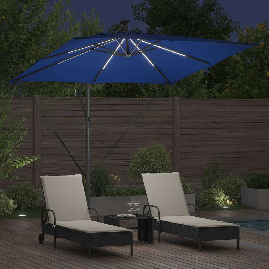 vidaXL Umbrella 249 x 249 x 250 cm Polyester and Aluminium Azurblau 4