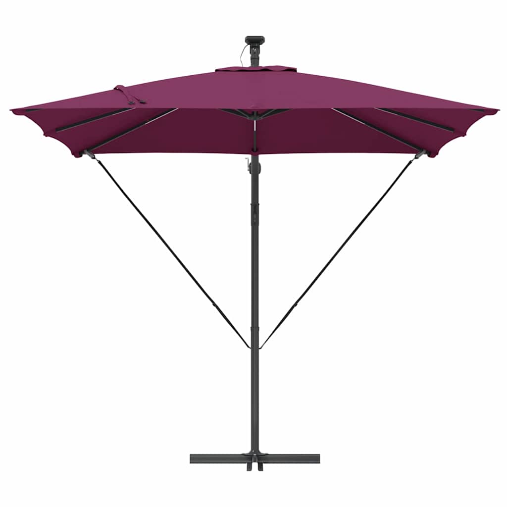 vidaXL Umbrella with LED Strip Lights Bordeaux Red 249 x 249 x 250 cm 6
