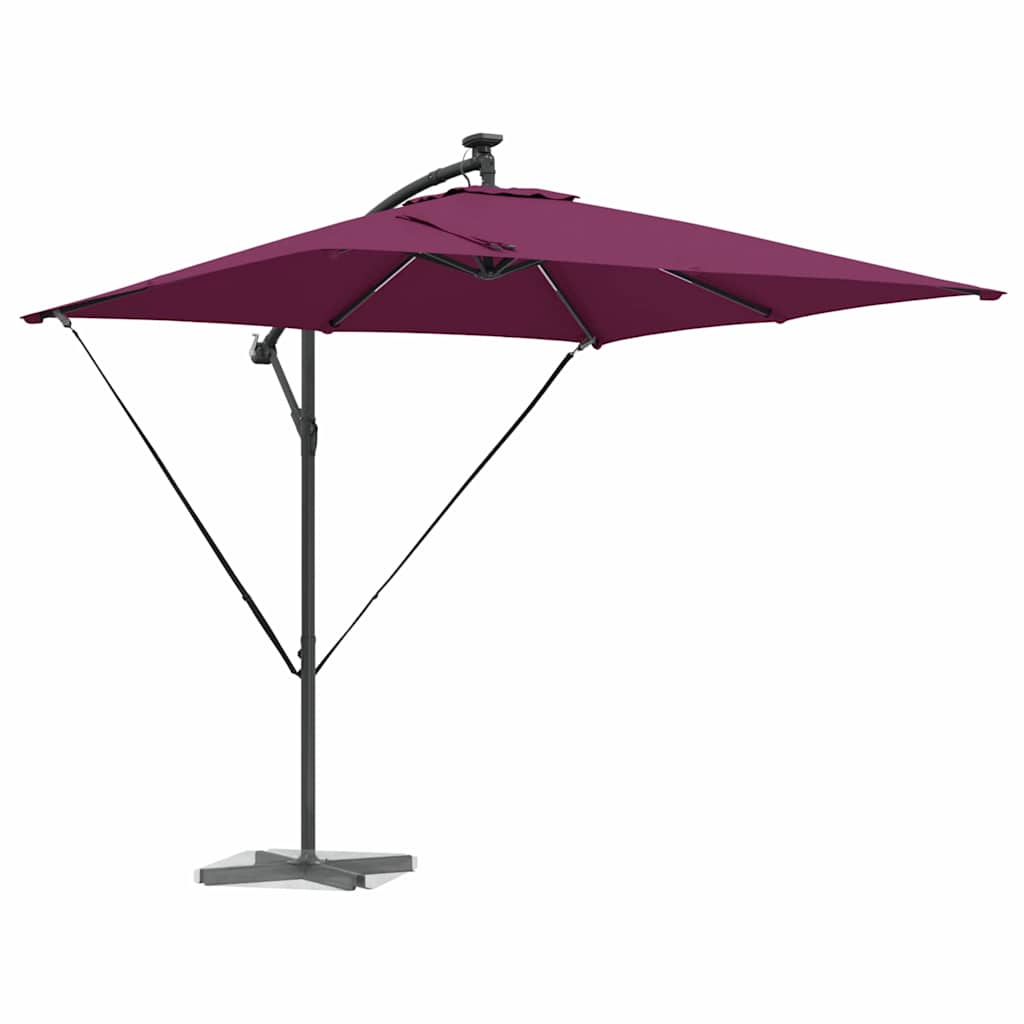 vidaXL Umbrella with LED Strip Lights Bordeaux Red 249 x 249 x 250 cm 3