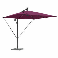 vidaXL Umbrella with LED Strip Lights Bordeaux Red 249 x 249 x 250 cm 3