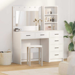 Dressing Table 2 pcs Brown Engineered Wood in White