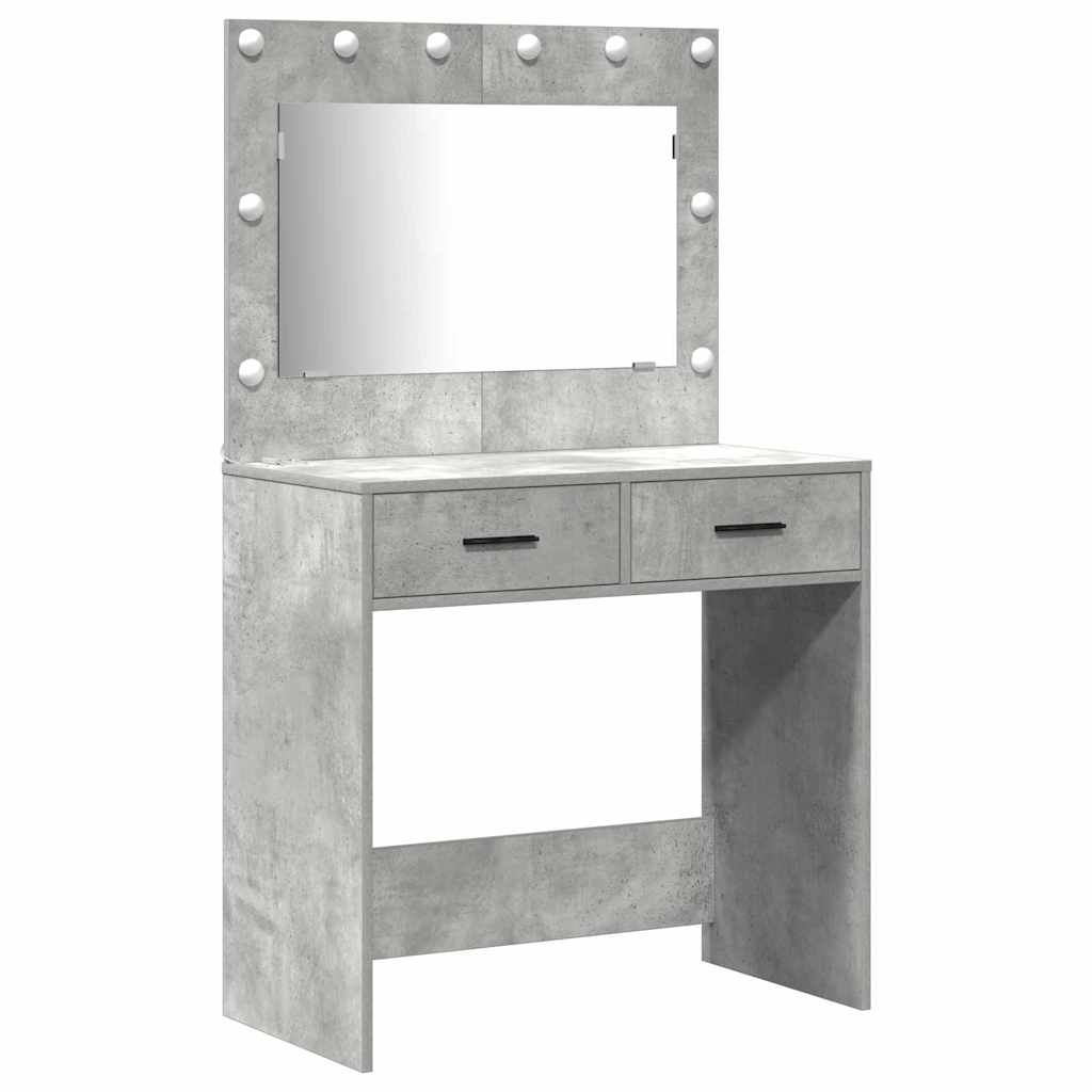 vidaXL Dressing Table 2 pcs Grey 78.5 x 41 x 135 cm Engineered Wood 5