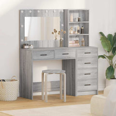 Dressing Table 2 pcs Brown Engineered Wood in Grey Sonoma