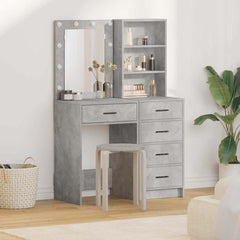 Dressing Table 2 pcs Brown Engineered Wood in Concrete Grey