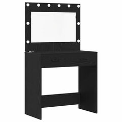 vidaXL Dressing Table 3 pcs Black Oak 78.5 x 41 x 135 cm 5