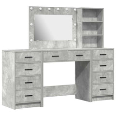 vidaXL Dressing Table 3 pcs Concrete Grey 78.5 x 41 x 135 cm 2