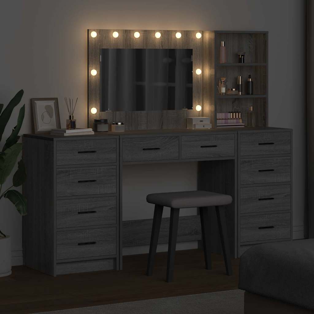 vidaXL Dressing Table 3 pcs Grey Sonoma 78.5 x 41 x 135 cm 4