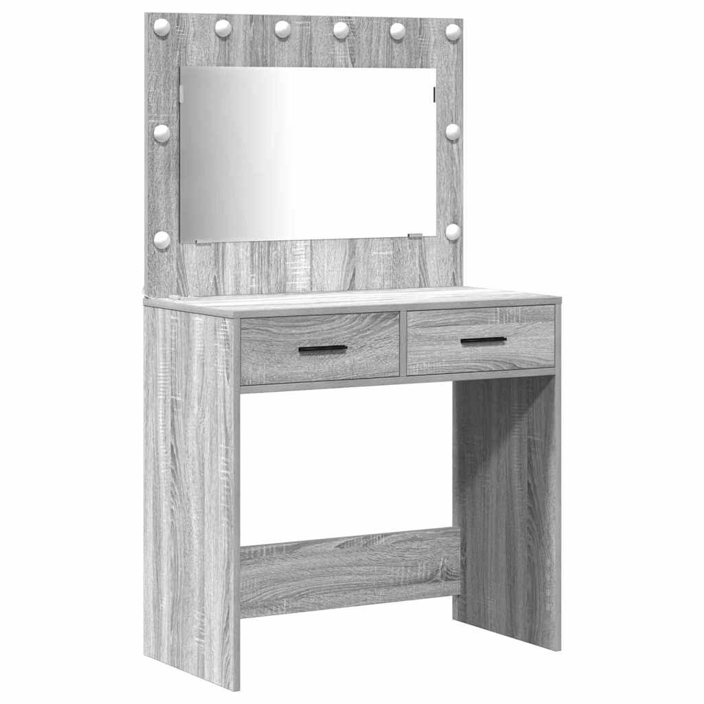 vidaXL Dressing Table 3 pcs Grey Sonoma 78.5 x 41 x 135 cm 5