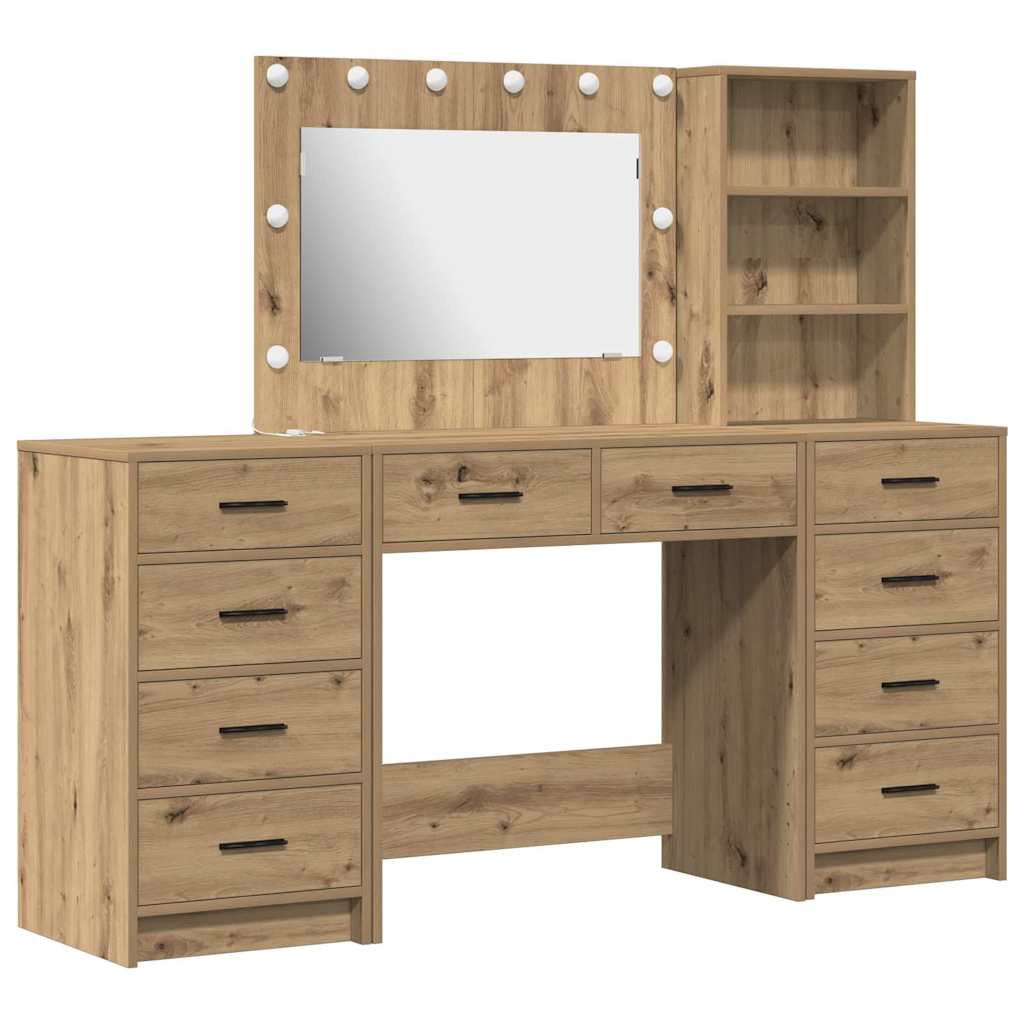 vidaXL Dressing Table 3 pcs Artisan Oak 78.5 x 41 x 135 cm 2