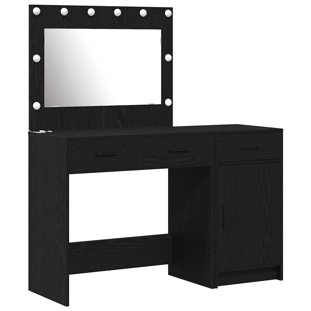 vidaXL Dressing Table 2 pcs Black 40 x 41 x 75 cm Engineered Wood 2