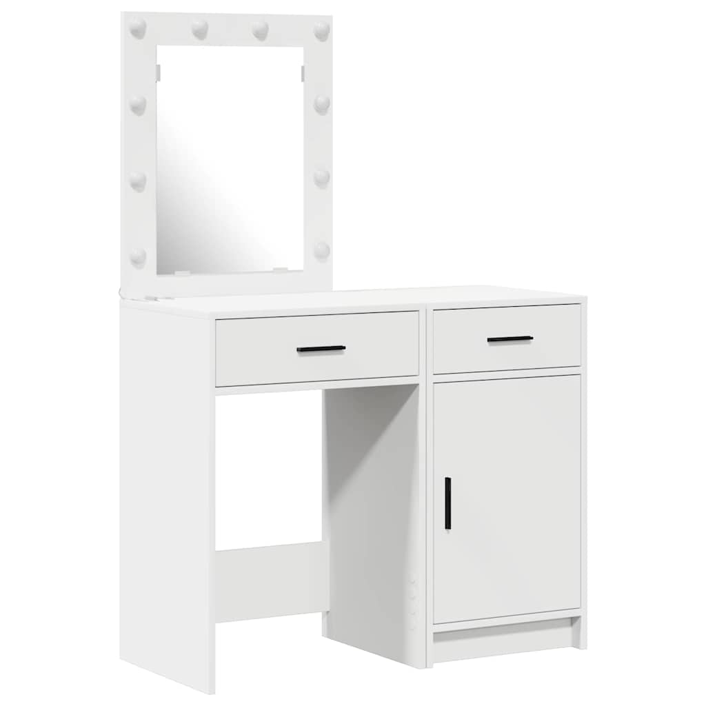 Dressing Table 2 pcs Brown 50 x 41 x 135 cm Engineered Wood White
