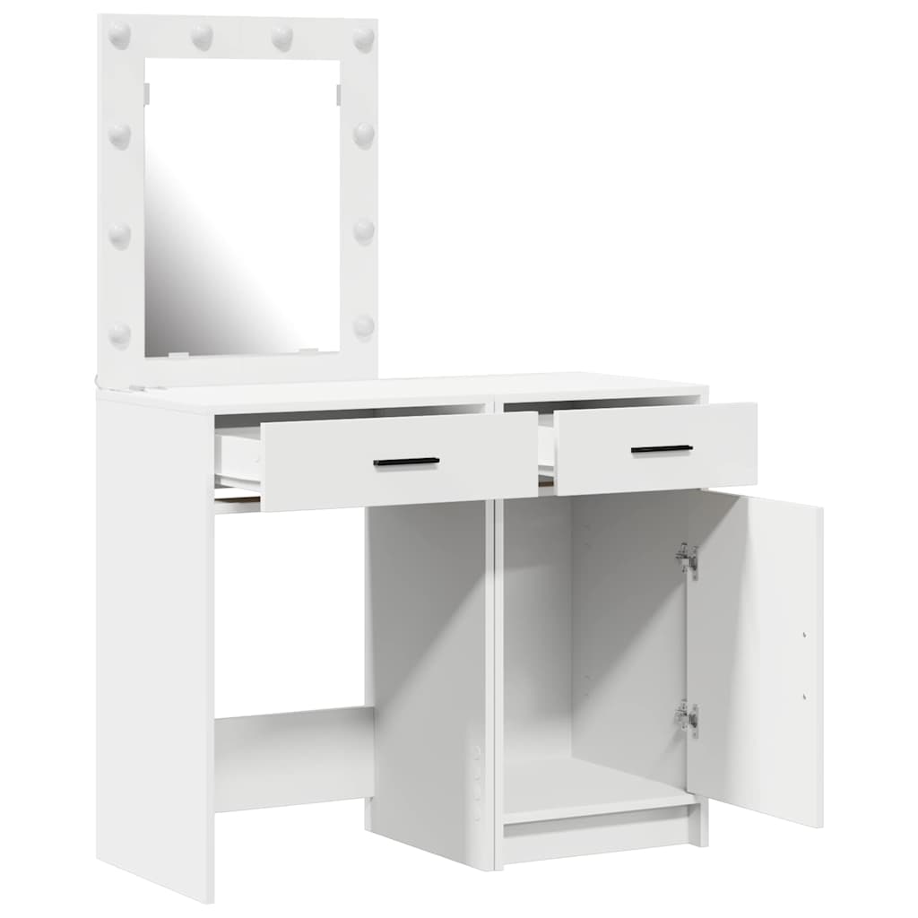 Dressing Table 2 pcs Brown 50 x 41 x 135 cm Engineered Wood White