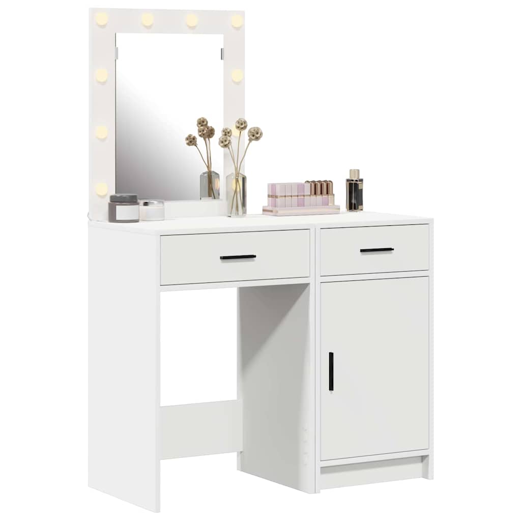 Dressing Table 2 pcs Brown 50 x 41 x 135 cm Engineered Wood White