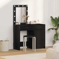 Dressing Table 2 pcs Brown 50 x 41 x 135 cm Engineered Wood Black oak